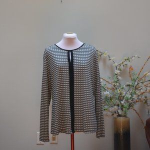 LIZ CLAIBORN TOP XL LONG SLEEVES BLUES AND GRAYS